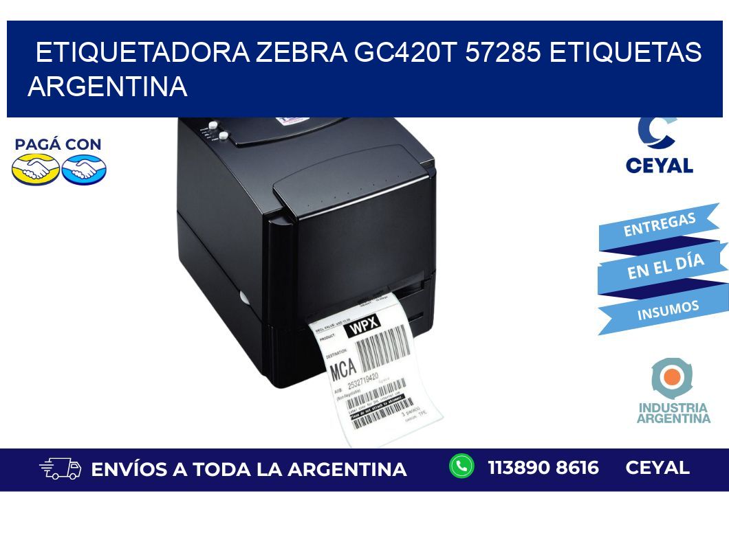 etiquetadora zebra gc420t 57285 etiquetas argentina