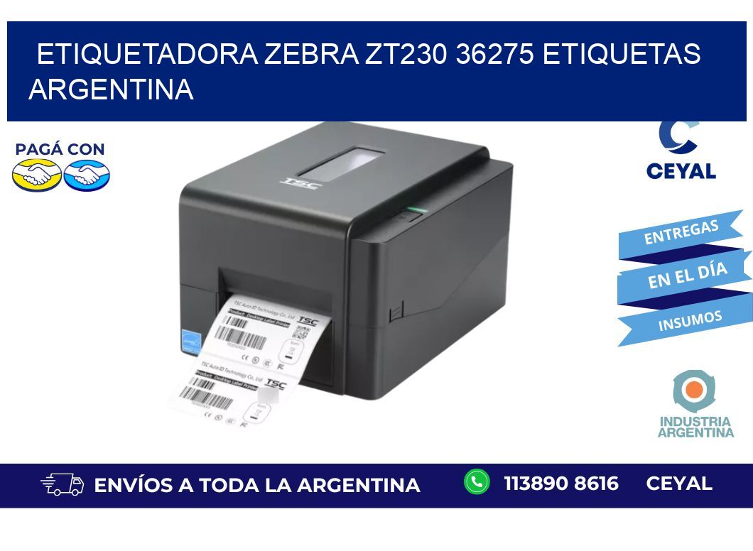 etiquetadora zebra zt230 36275 etiquetas argentina