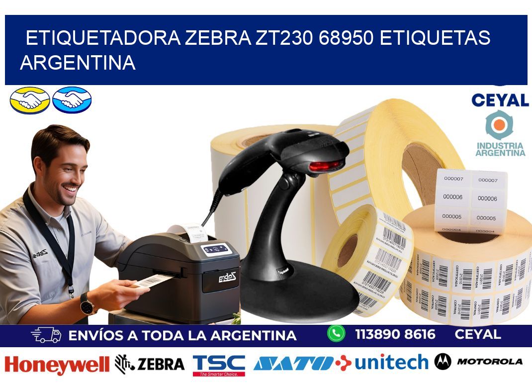 etiquetadora zebra zt230 68950 etiquetas argentina