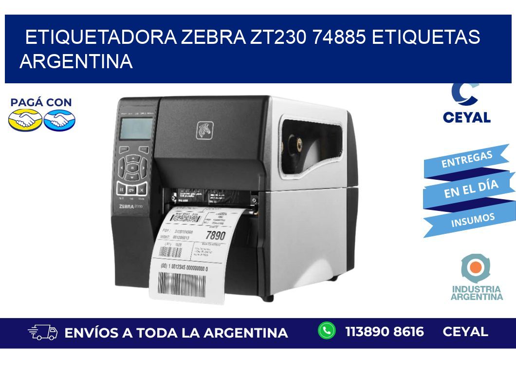 etiquetadora zebra zt230 74885 etiquetas argentina