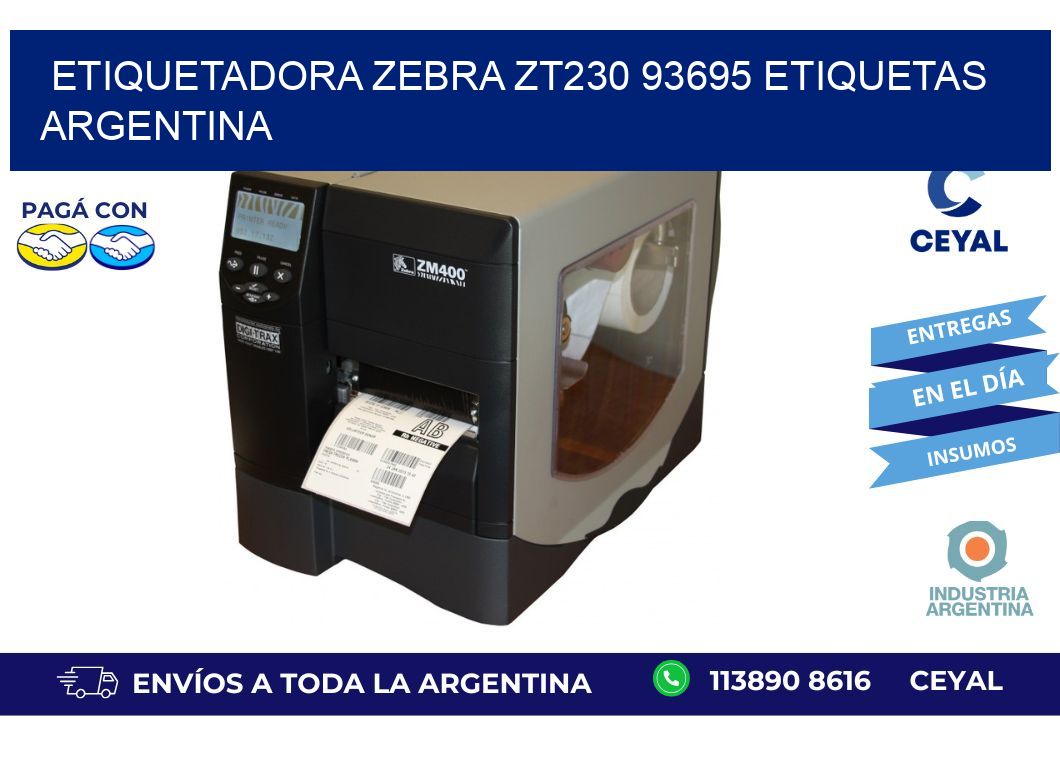 etiquetadora zebra zt230 93695 etiquetas argentina