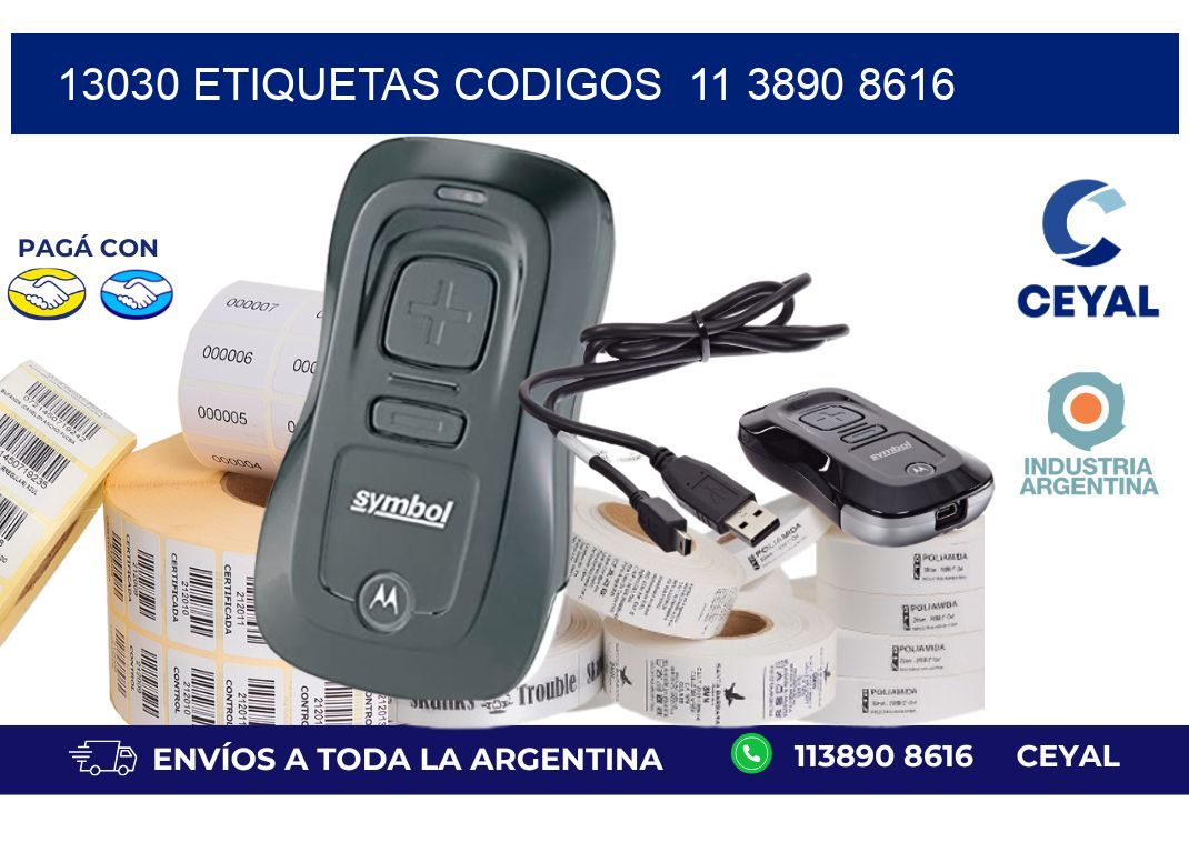 13030 ETIQUETAS CODIGOS  11 3890 8616