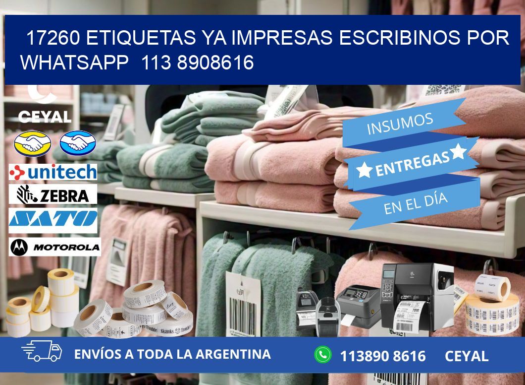 17260 ETIQUETAS YA IMPRESAS ESCRIBINOS POR WHATSAPP  113 8908616