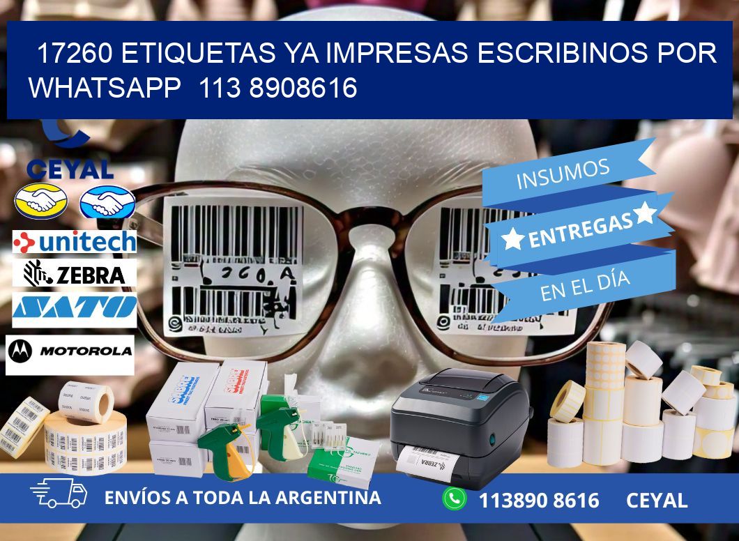 17260 ETIQUETAS YA IMPRESAS ESCRIBINOS POR WHATSAPP  113 8908616