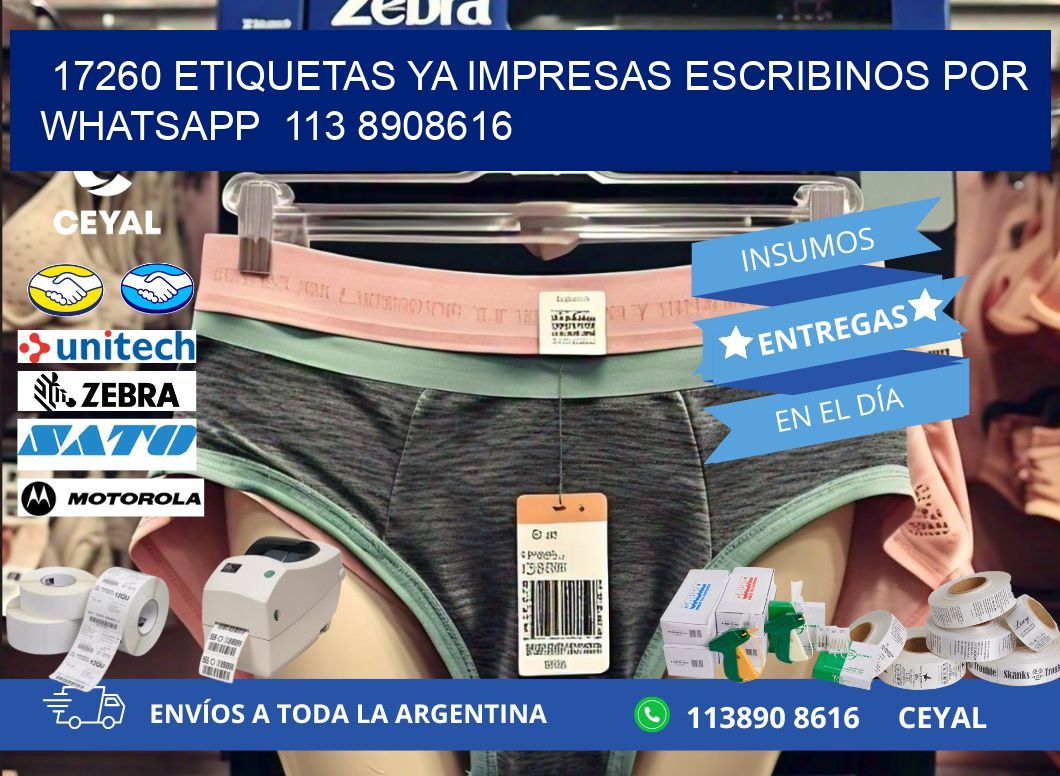 17260 ETIQUETAS YA IMPRESAS ESCRIBINOS POR WHATSAPP  113 8908616