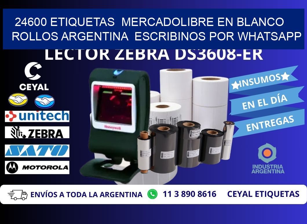 24600 ETIQUETAS  MERCADOLIBRE EN BLANCO ROLLOS ARGENTINA  ESCRIBINOS POR WHATSAPP