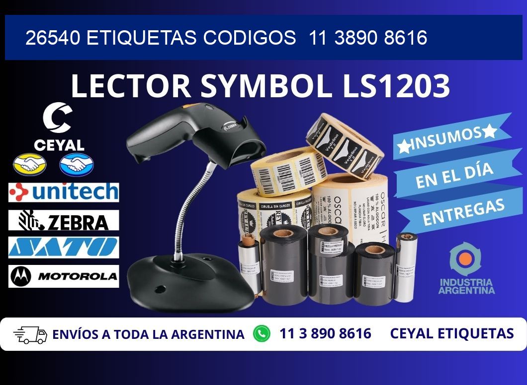 26540 ETIQUETAS CODIGOS  11 3890 8616