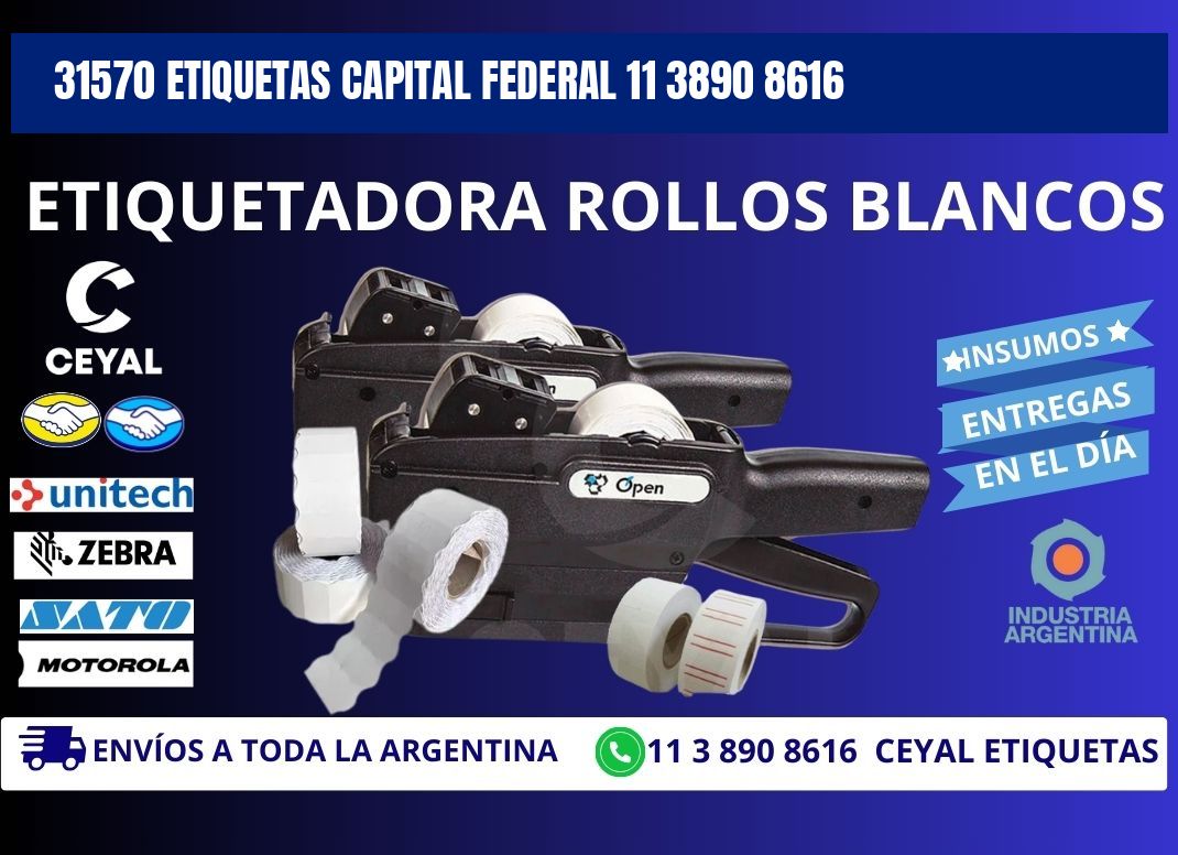31570 ETIQUETAS CAPITAL FEDERAL 11 3890 8616