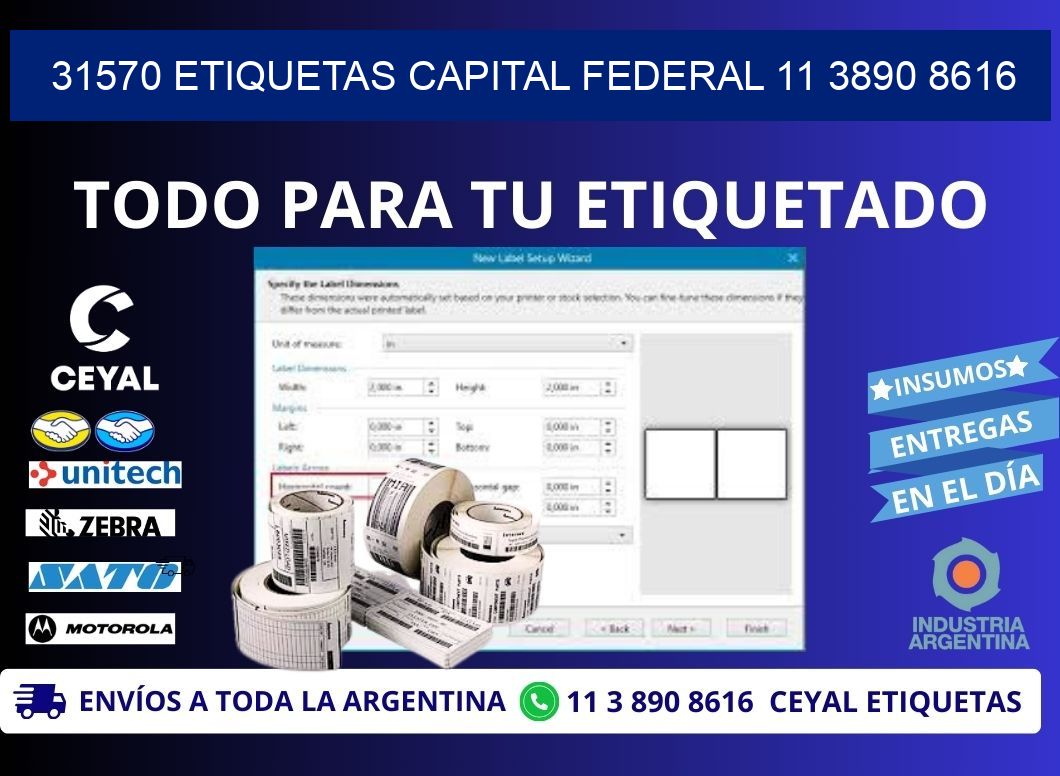 31570 ETIQUETAS CAPITAL FEDERAL 11 3890 8616