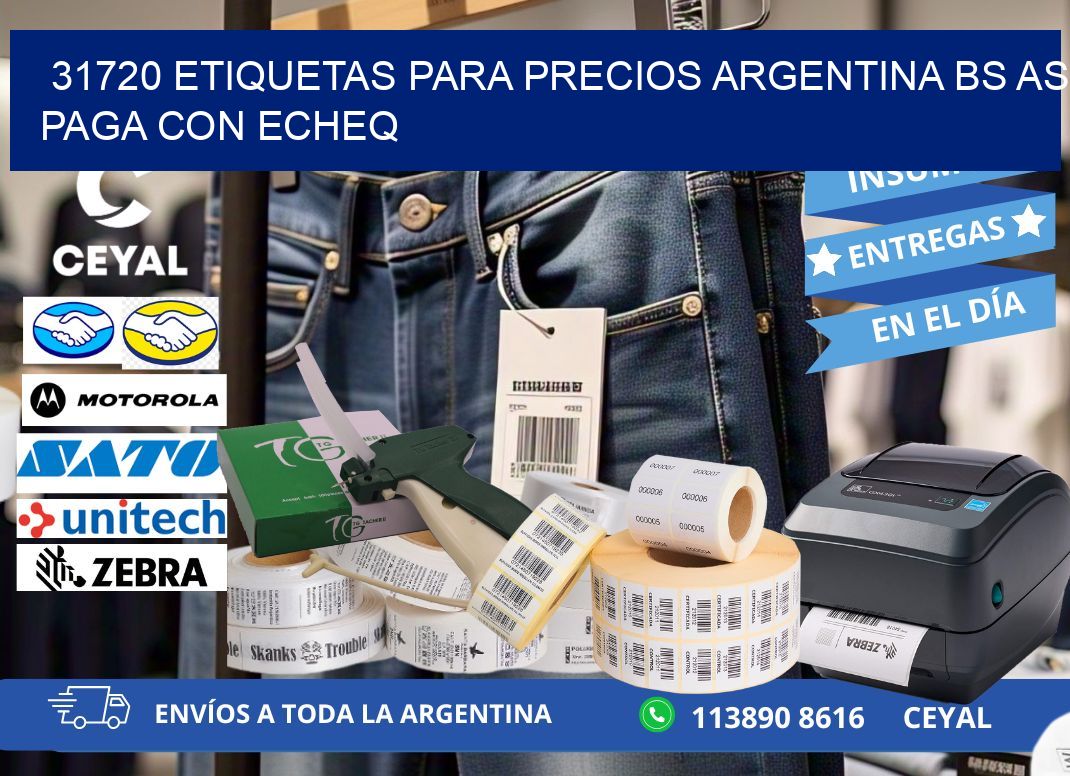 31720 ETIQUETAS PARA PRECIOS ARGENTINA BS AS PAGA CON ECHEQ
