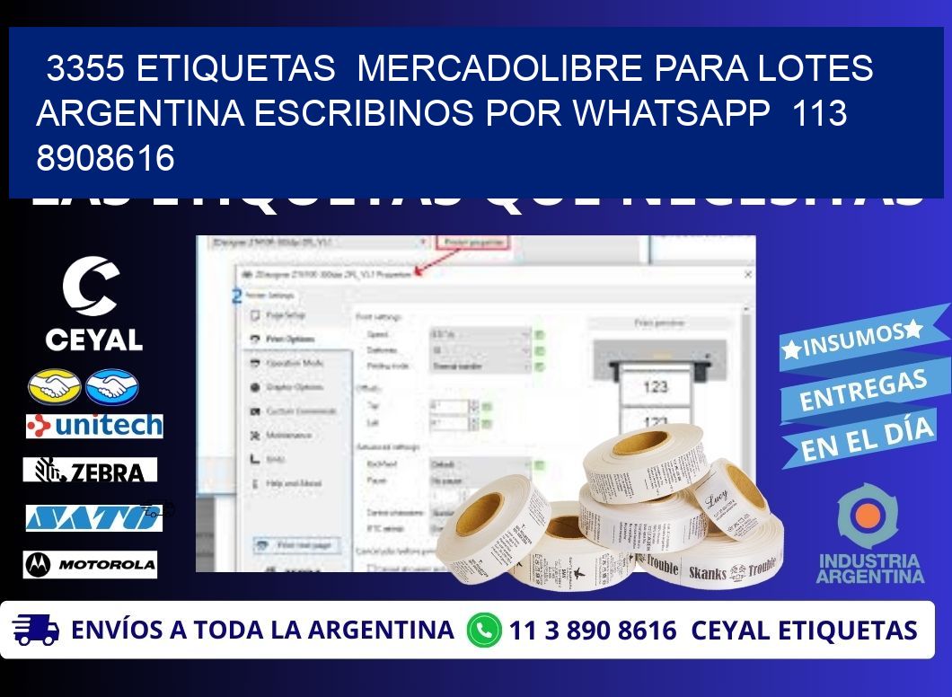 3355 ETIQUETAS  MERCADOLIBRE PARA LOTES ARGENTINA ESCRIBINOS POR WHATSAPP  113 8908616