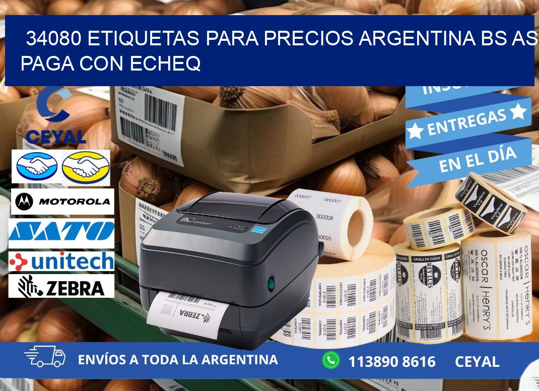 34080 ETIQUETAS PARA PRECIOS ARGENTINA BS AS PAGA CON ECHEQ