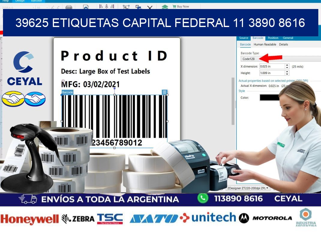 39625 ETIQUETAS CAPITAL FEDERAL 11 3890 8616