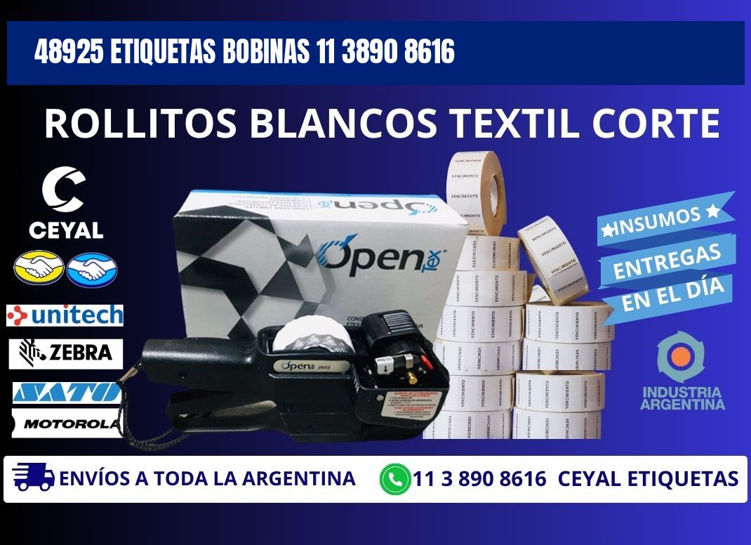 48925 ETIQUETAS BOBINAS 11 3890 8616