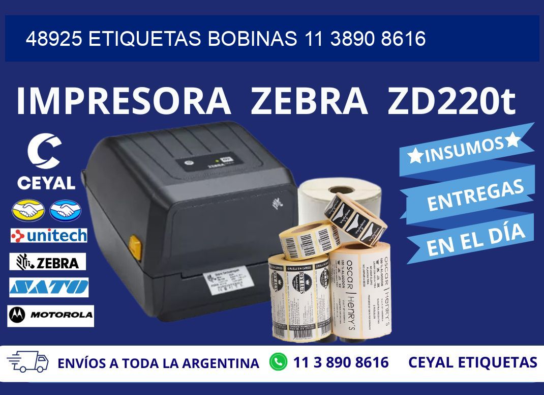 48925 ETIQUETAS BOBINAS 11 3890 8616