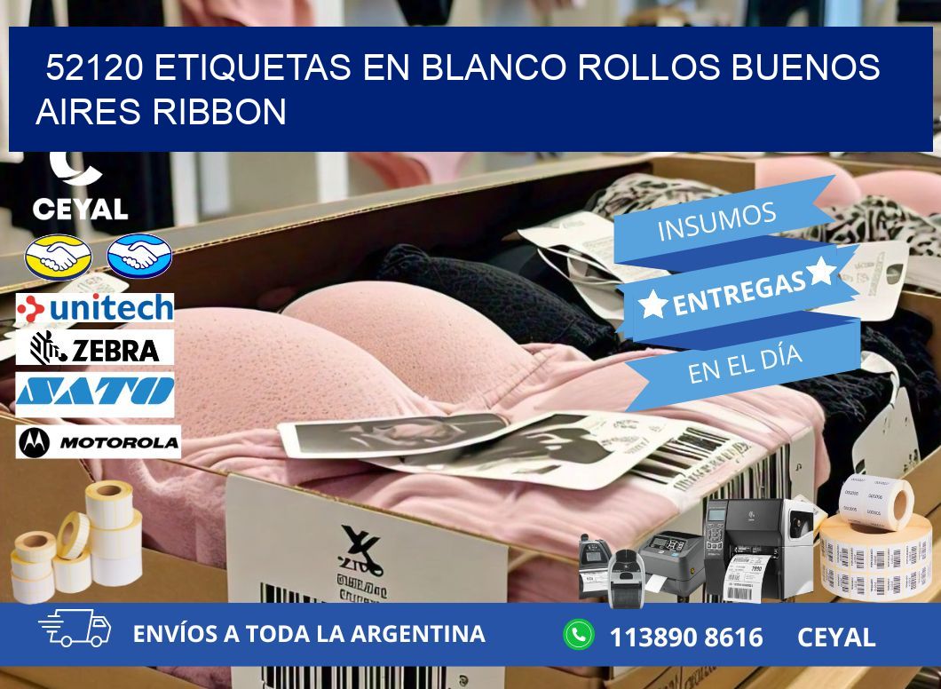 52120 ETIQUETAS EN BLANCO ROLLOS BUENOS AIRES RIBBON
