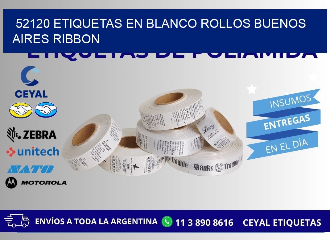52120 ETIQUETAS EN BLANCO ROLLOS BUENOS AIRES RIBBON