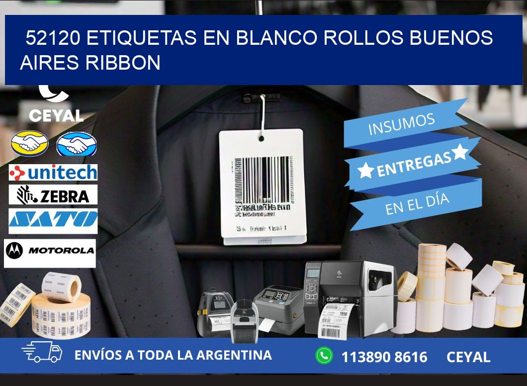 52120 ETIQUETAS EN BLANCO ROLLOS BUENOS AIRES RIBBON
