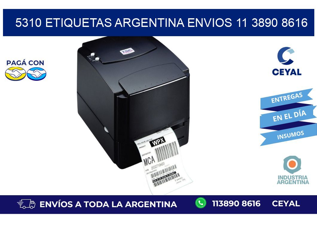 5310 ETIQUETAS ARGENTINA ENVIOS 11 3890 8616