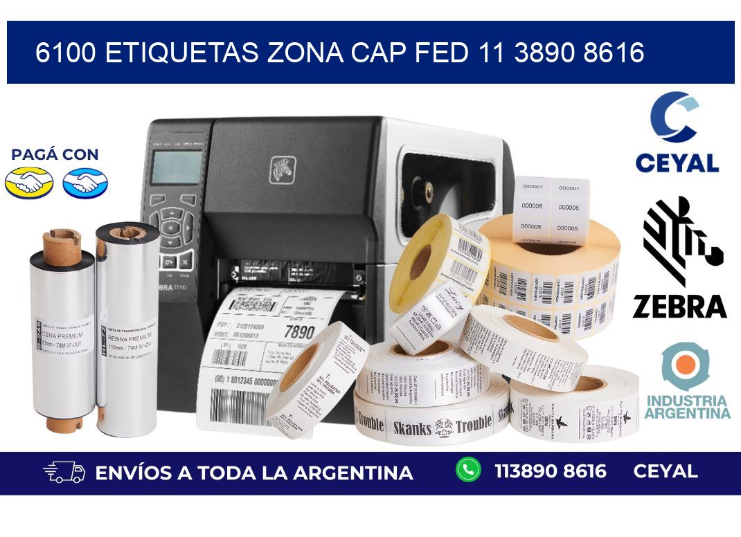 6100 ETIQUETAS ZONA CAP FED 11 3890 8616