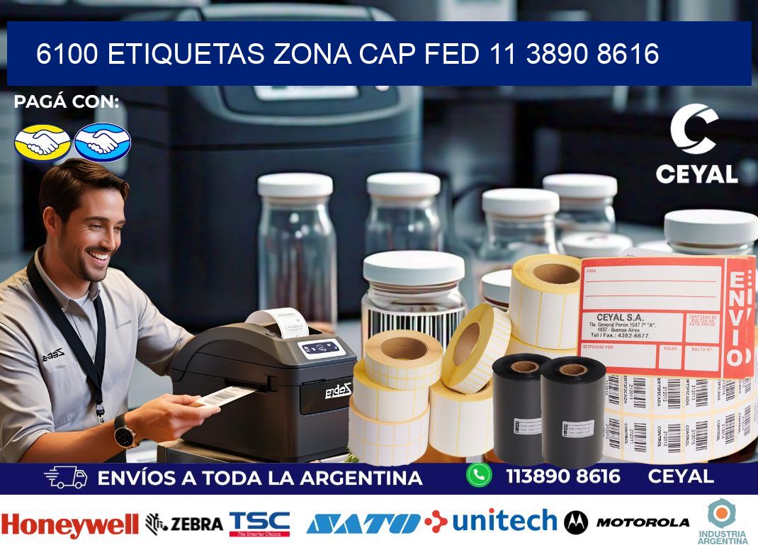 6100 ETIQUETAS ZONA CAP FED 11 3890 8616