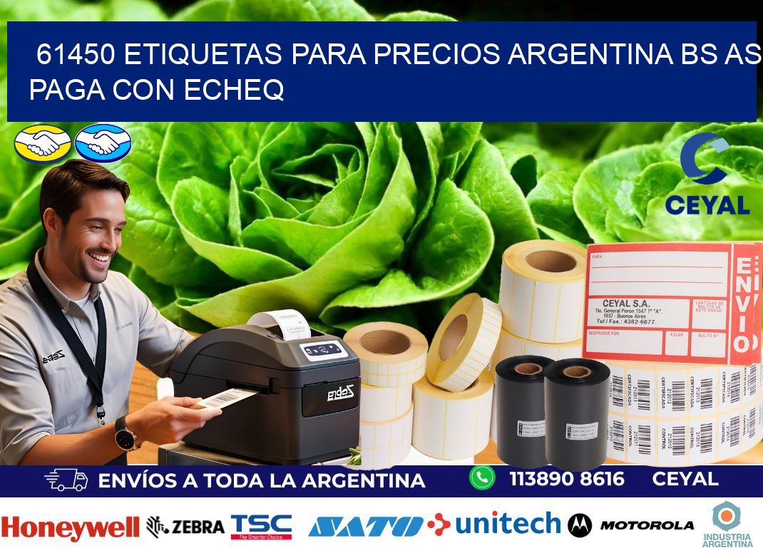 61450 ETIQUETAS PARA PRECIOS ARGENTINA BS AS PAGA CON ECHEQ