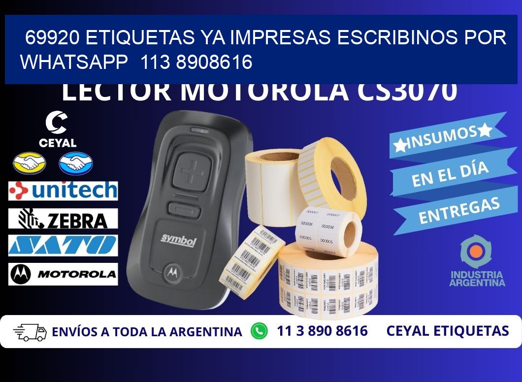 69920 ETIQUETAS YA IMPRESAS ESCRIBINOS POR WHATSAPP  113 8908616