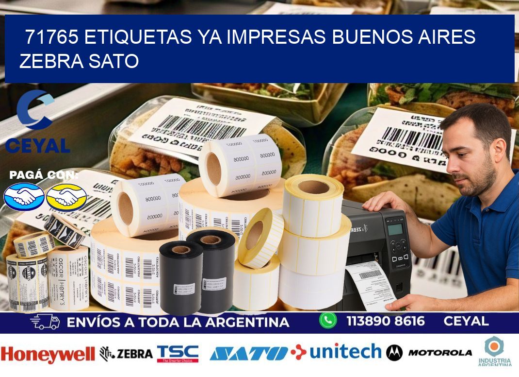 71765 ETIQUETAS YA IMPRESAS BUENOS AIRES ZEBRA SATO