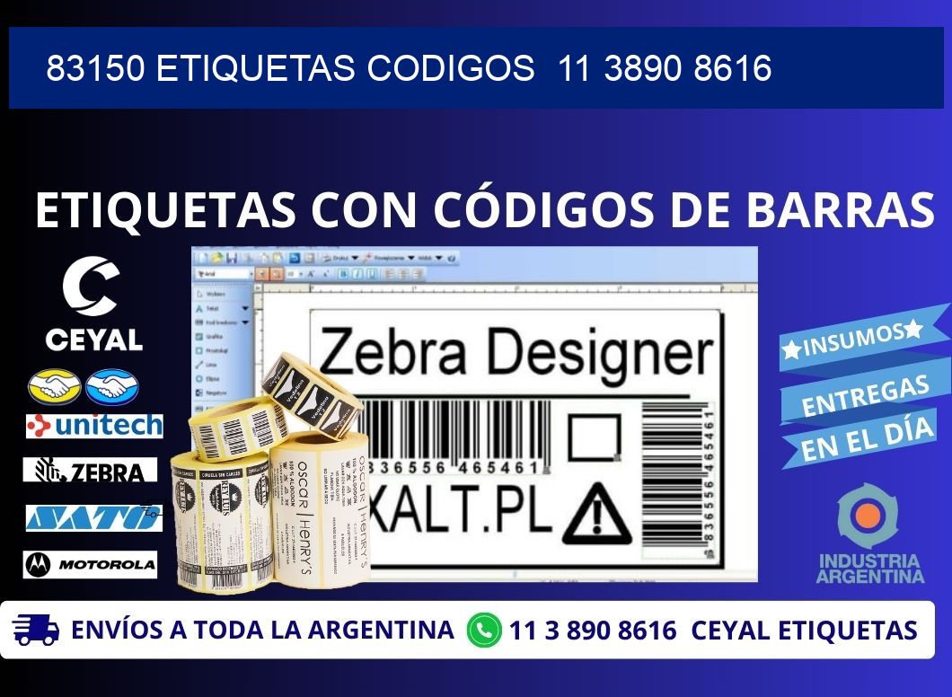 83150 ETIQUETAS CODIGOS  11 3890 8616