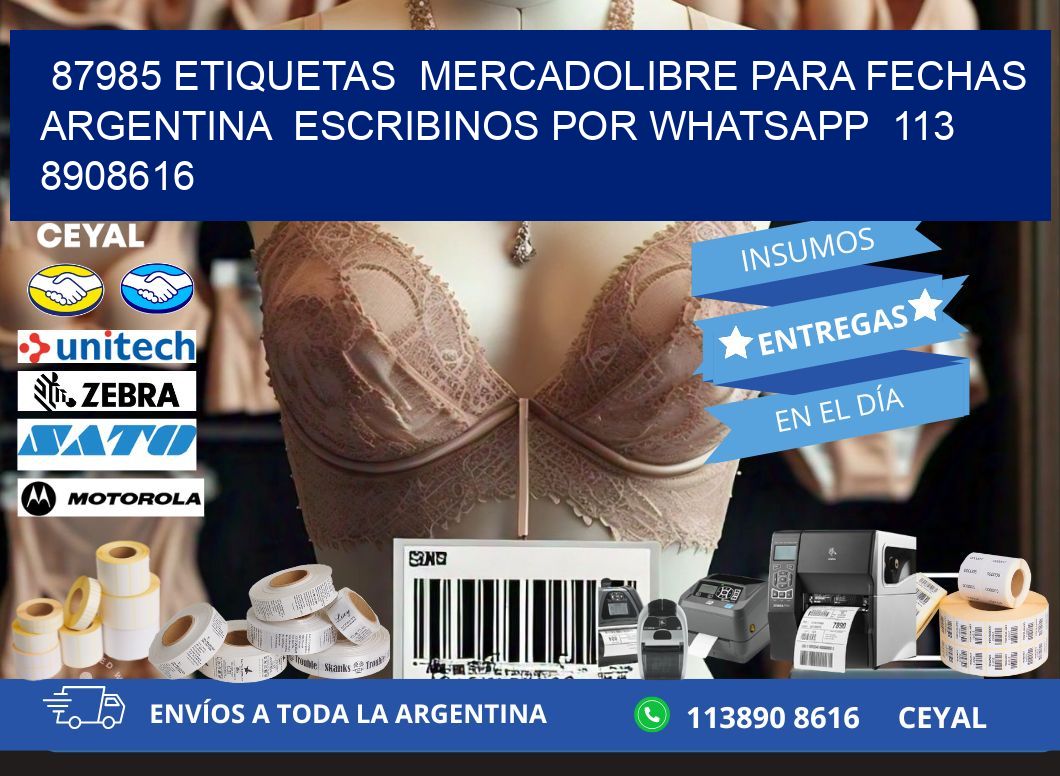 87985 ETIQUETAS  MERCADOLIBRE PARA FECHAS ARGENTINA  ESCRIBINOS POR WHATSAPP  113 8908616