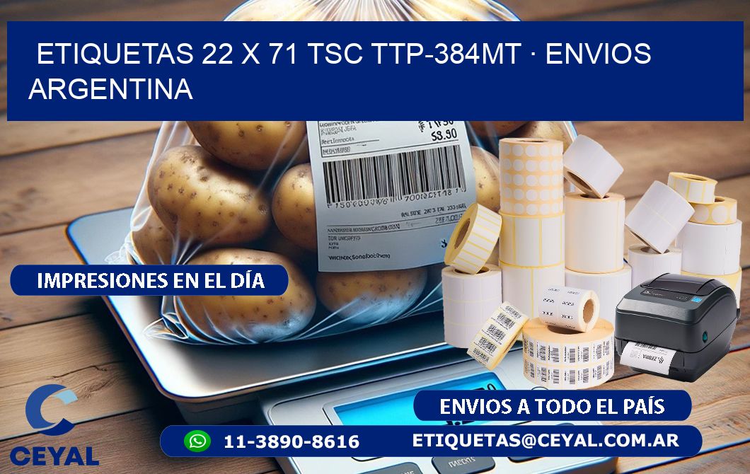 ETIQUETAS 22 x 71 TSC TTP-384MT · ENVIOS ARGENTINA