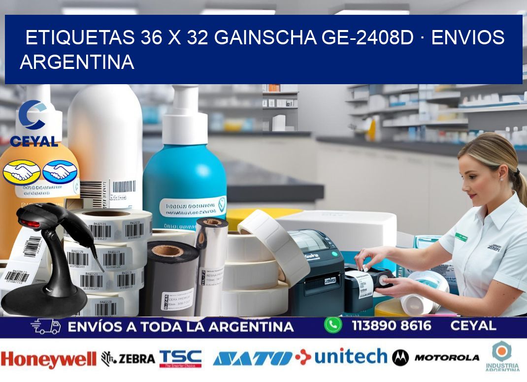 ETIQUETAS 36 x 32 GAINSCHA GE-2408D · ENVIOS ARGENTINA