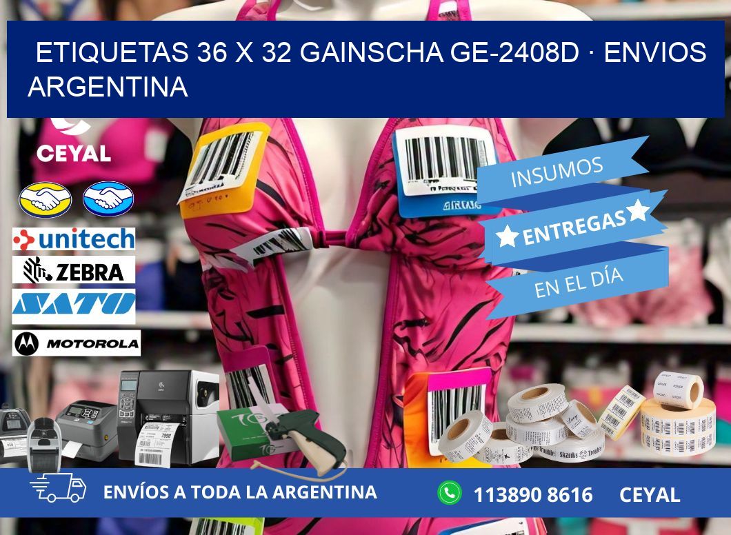 ETIQUETAS 36 x 32 GAINSCHA GE-2408D · ENVIOS ARGENTINA