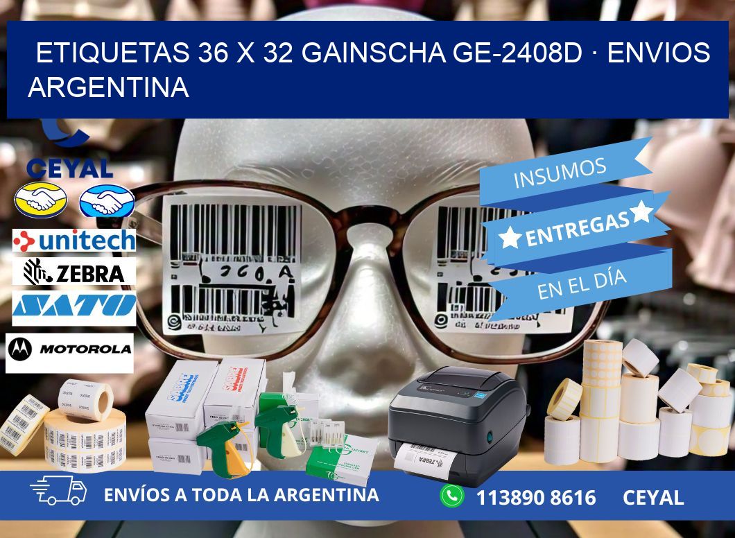 ETIQUETAS 36 x 32 GAINSCHA GE-2408D · ENVIOS ARGENTINA