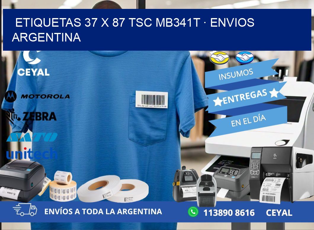 ETIQUETAS 37 x 87 TSC MB341T · ENVIOS ARGENTINA