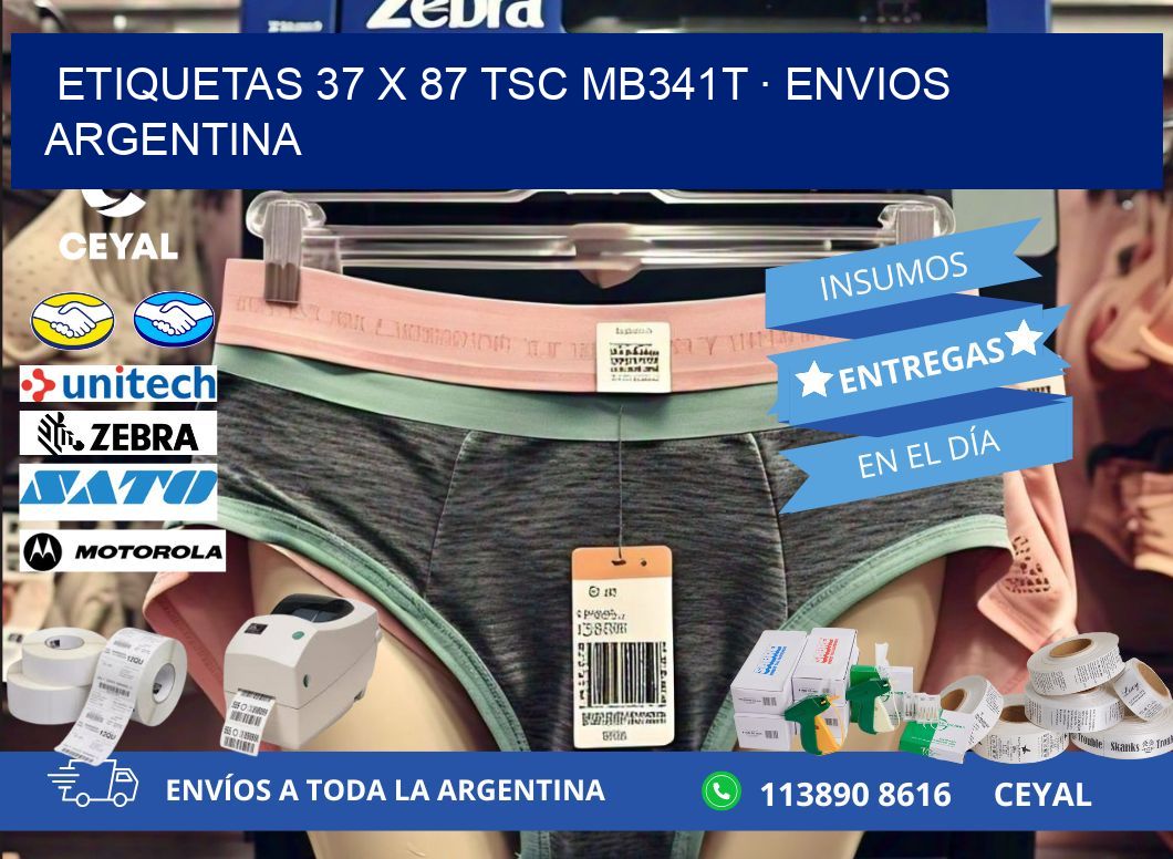 ETIQUETAS 37 x 87 TSC MB341T · ENVIOS ARGENTINA