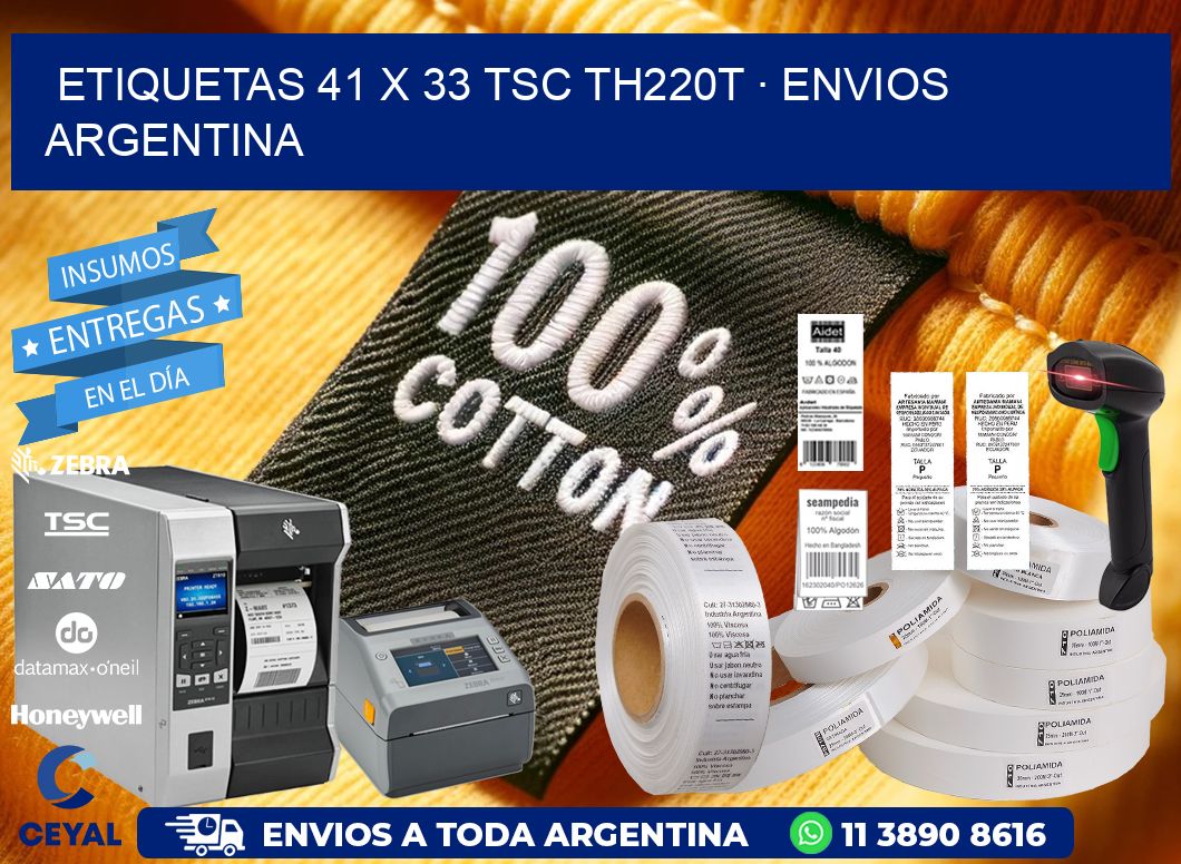 ETIQUETAS 41 x 33 TSC TH220T · ENVIOS ARGENTINA