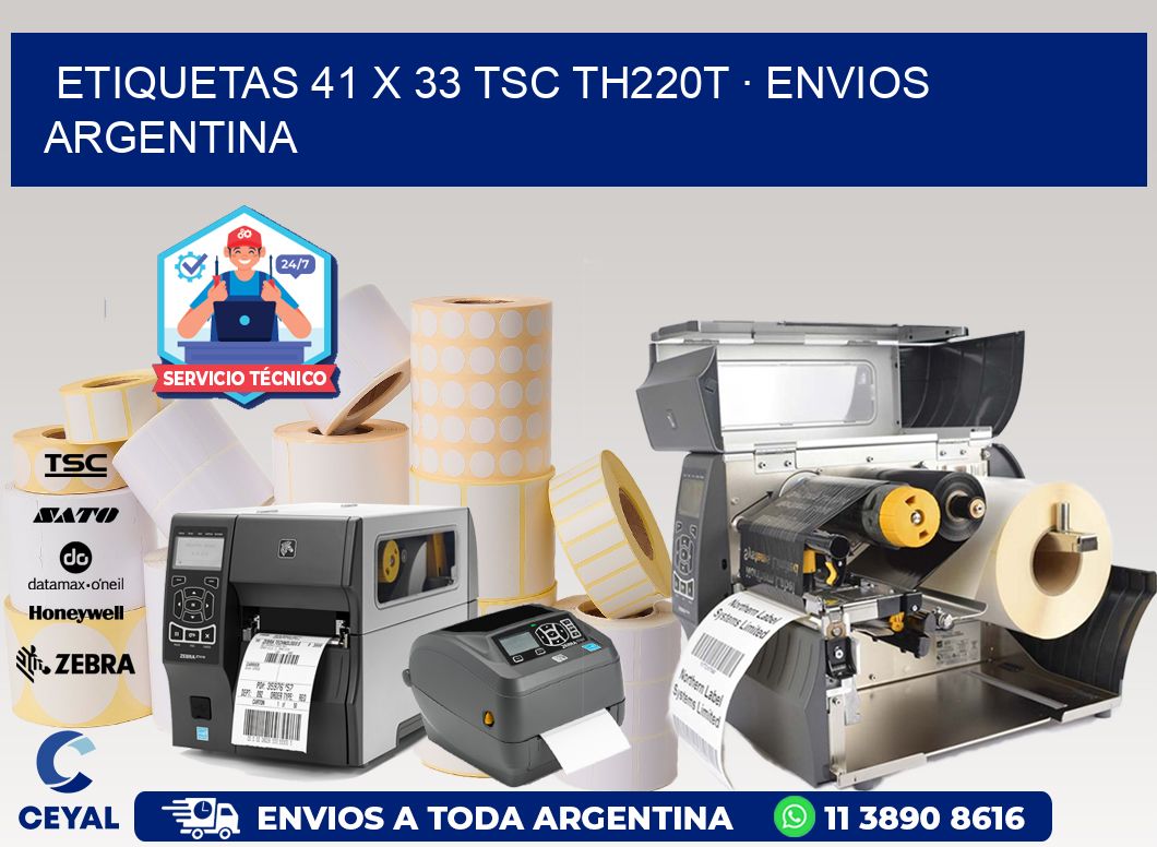 ETIQUETAS 41 x 33 TSC TH220T · ENVIOS ARGENTINA
