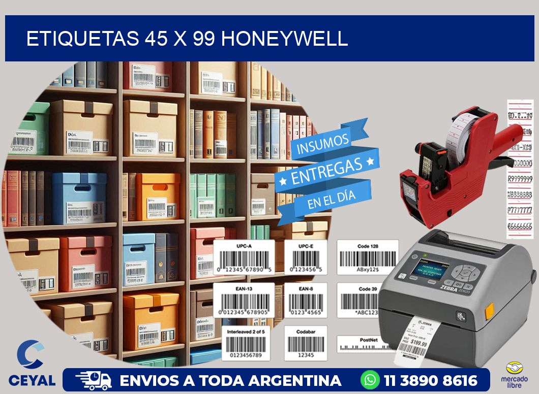 ETIQUETAS 45 x 99 HONEYWELL