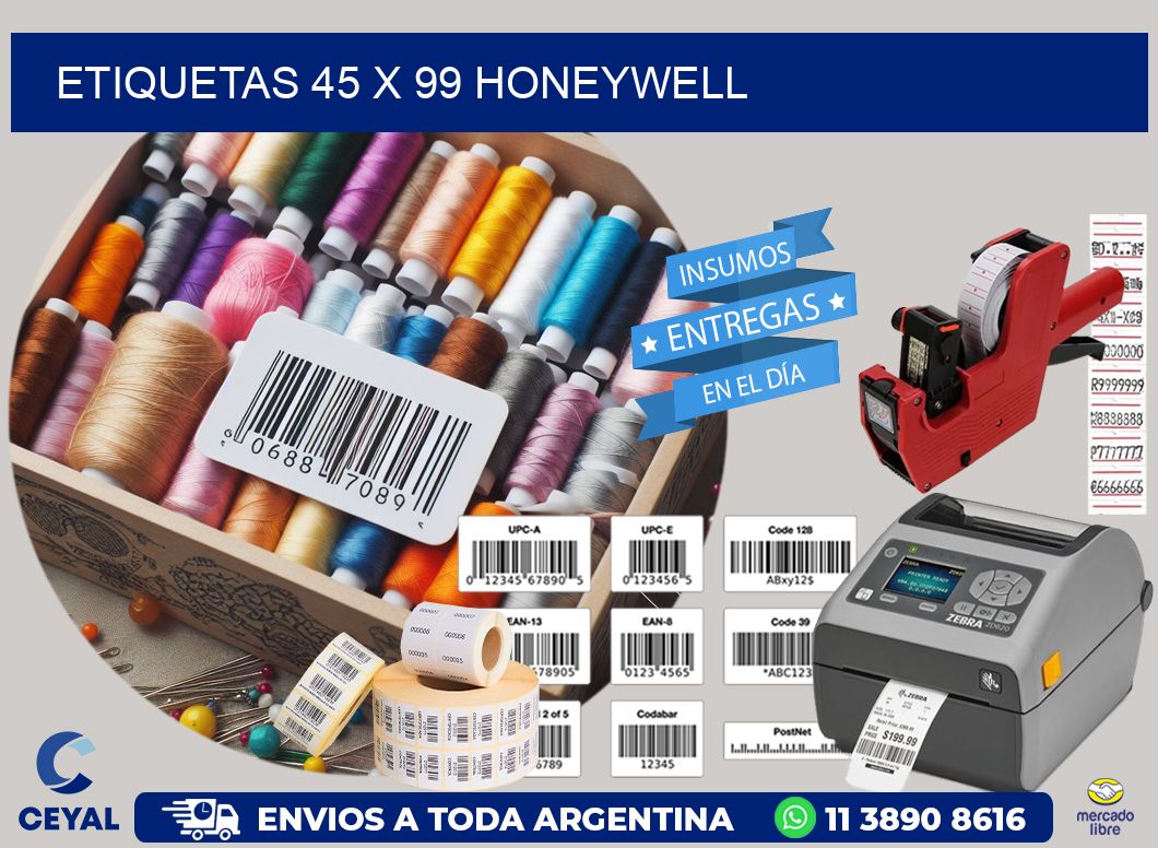 ETIQUETAS 45 x 99 HONEYWELL