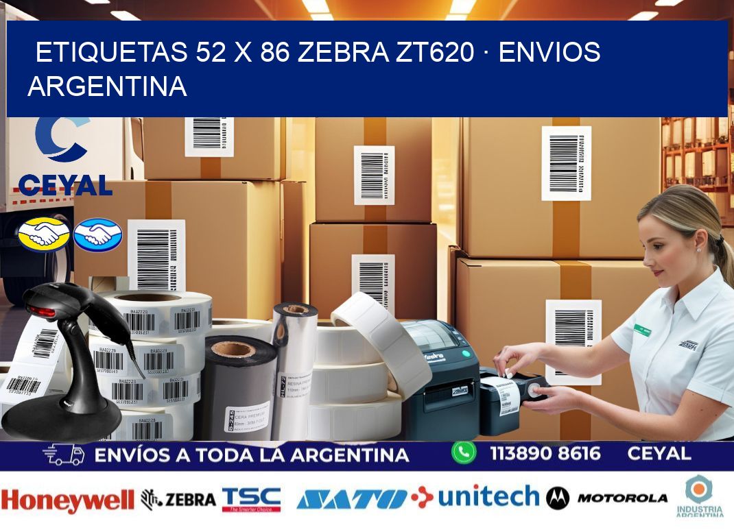 ETIQUETAS 52 x 86 ZEBRA ZT620 · ENVIOS ARGENTINA