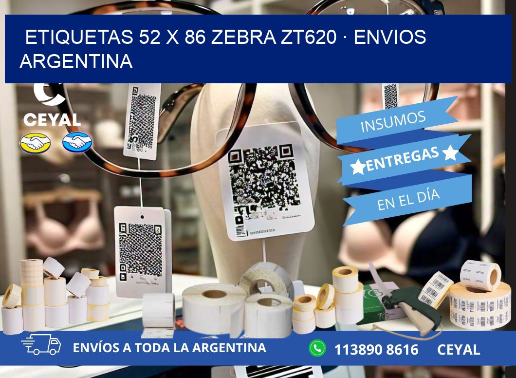 ETIQUETAS 52 x 86 ZEBRA ZT620 · ENVIOS ARGENTINA
