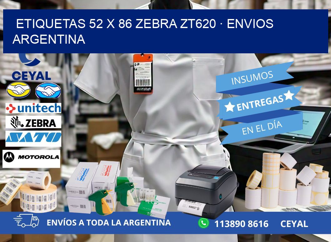 ETIQUETAS 52 x 86 ZEBRA ZT620 · ENVIOS ARGENTINA