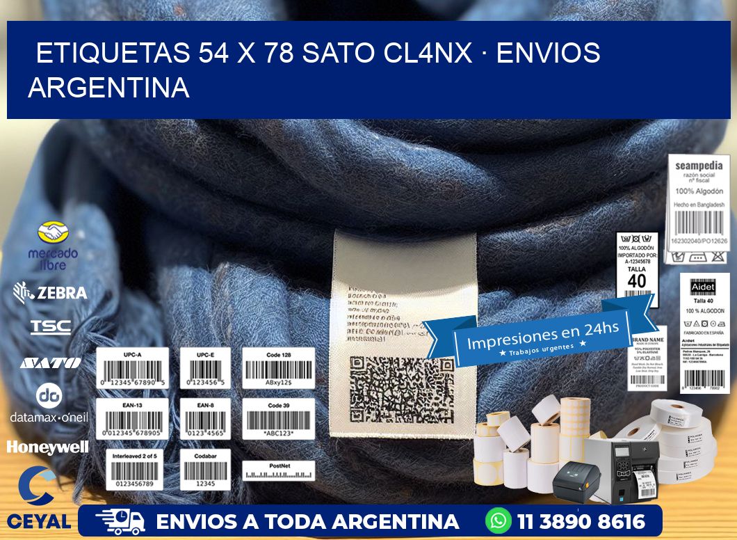 ETIQUETAS 54 x 78 SATO CL4NX · ENVIOS ARGENTINA