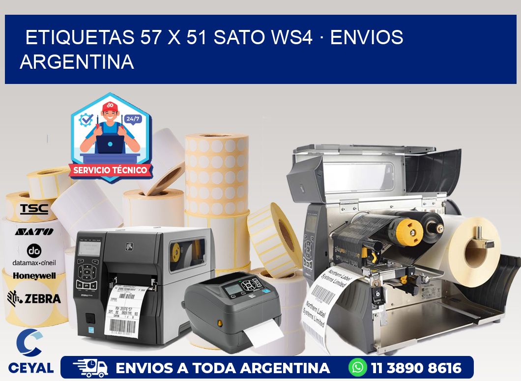 ETIQUETAS 57 x 51 SATO WS4 · ENVIOS ARGENTINA