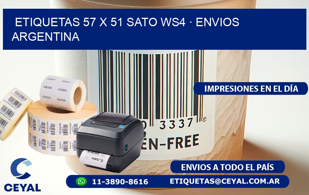ETIQUETAS 57 x 51 SATO WS4 · ENVIOS ARGENTINA