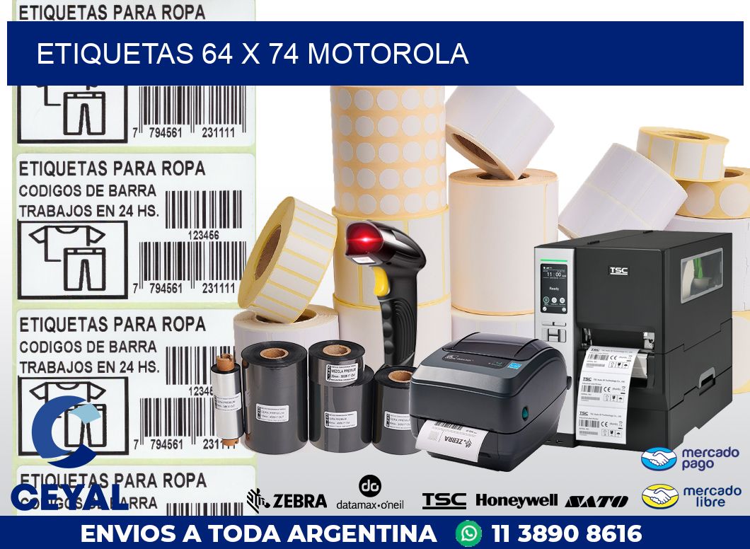 ETIQUETAS 64 x 74 MOTOROLA