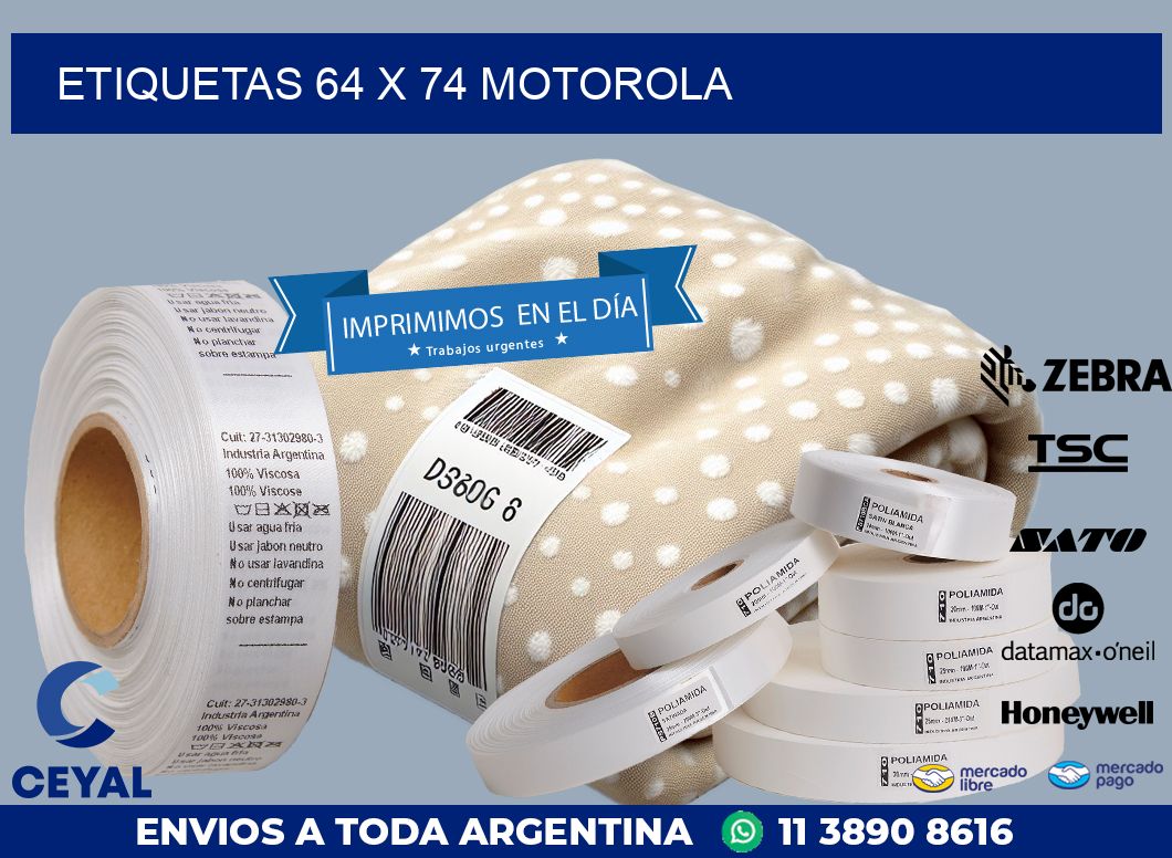 ETIQUETAS 64 x 74 MOTOROLA
