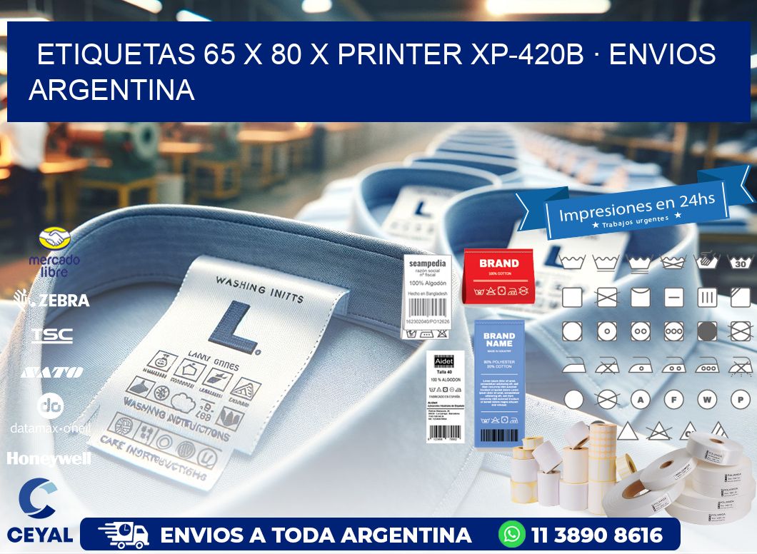 ETIQUETAS 65 x 80 X PRINTER XP-420B · ENVIOS ARGENTINA