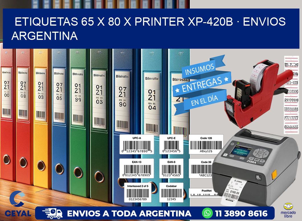 ETIQUETAS 65 x 80 X PRINTER XP-420B · ENVIOS ARGENTINA